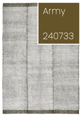 Army Modern Shag Wool Rug | Hand-Woven Natural Solid Rug - 240733